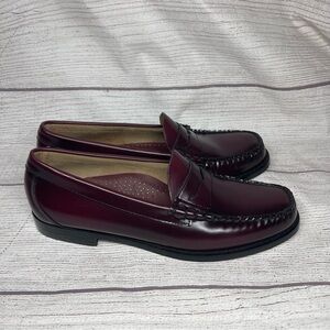 G.H. Bass Men’s 8.5D Weejuns Larson Burgundy Leather Penny Loafers